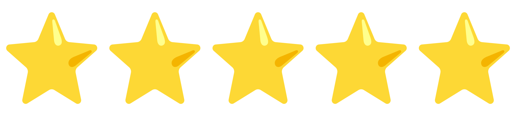 Five yellow stars in a row.