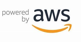The aws logo is powered by aws and has a smile on it.