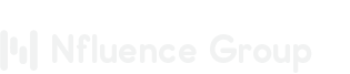 The word influence group is written in white on a white background.