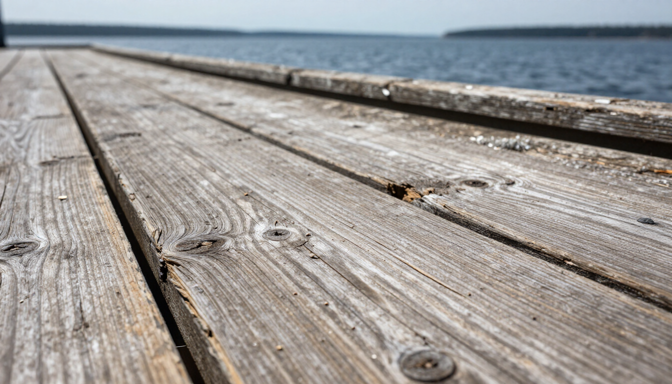 Clean dock wood grain detail