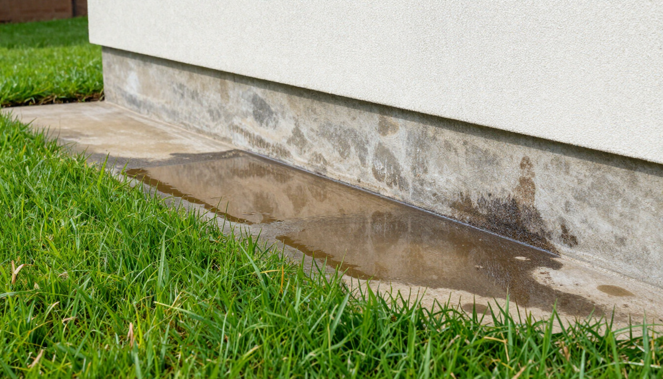 Water damage on siding