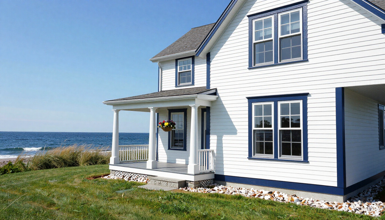 Sparkling clean windows on a Maine home