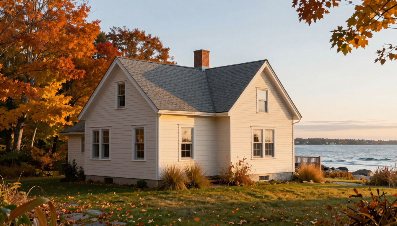 Fall house soft washing in Midcoast Maine