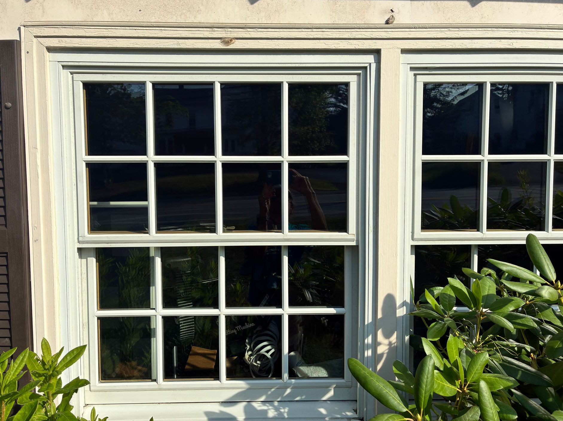 Sparkling clean windows on a Midcoast Maine home after professional cleaning.