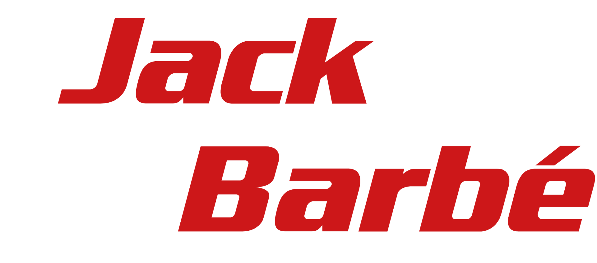 Het Red Jack Barbé-logo op een witte achtergrond.