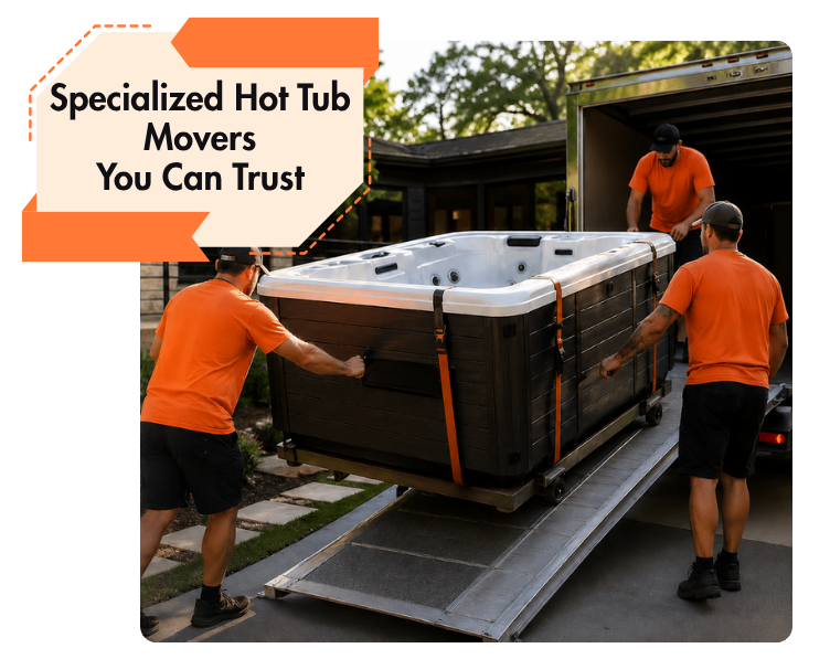 Emergency hot tub moving crew responding to same day service request