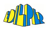 Un disegno blu e giallo della parola edlpr