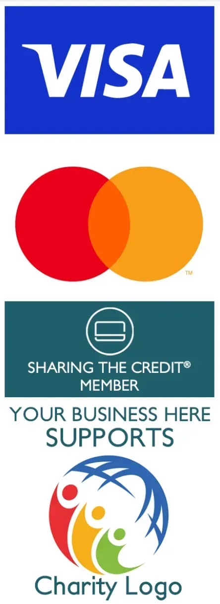 Visa and Mastercard payment options, 