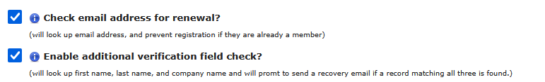 Two checkboxes, one labeled 