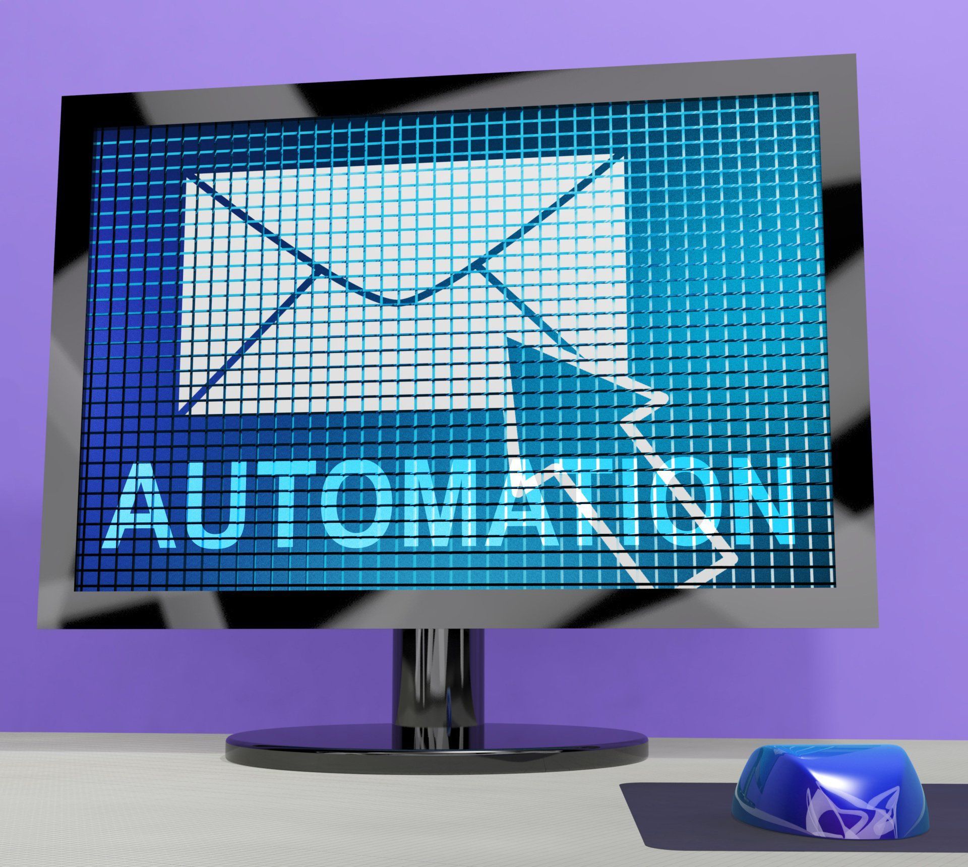 Computer monitor with email icon and 