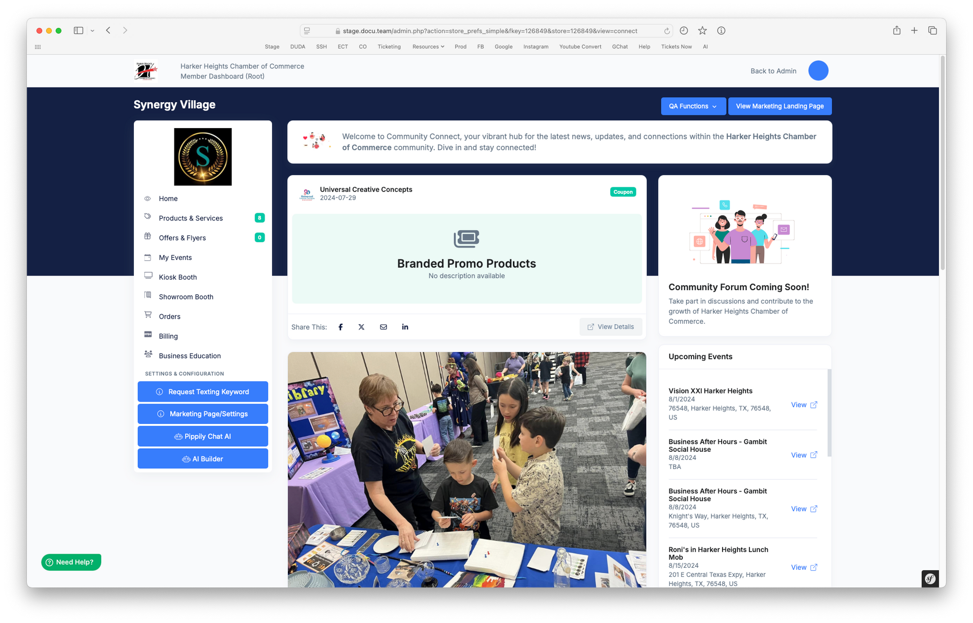 Screenshot of a social media profile, featuring a user's banner, profile picture, and various posts. A group of people at a table.