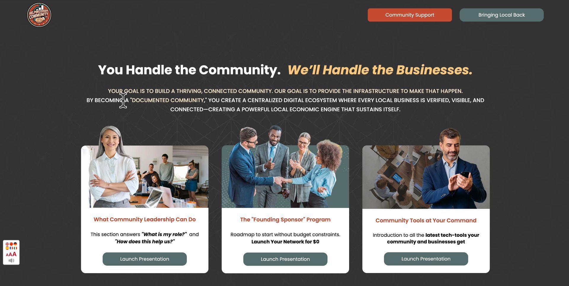 Website with slogan 