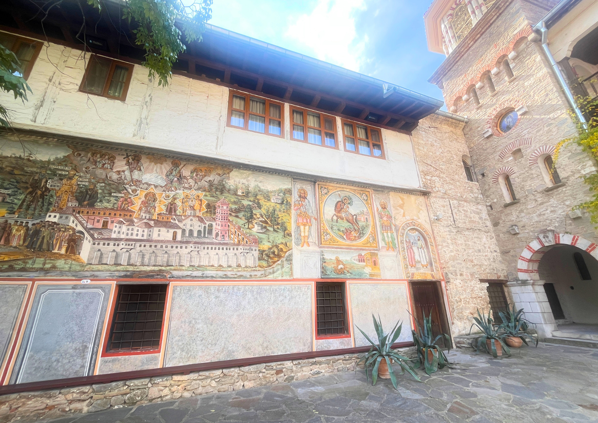 Frescoes on Bachkovo monastery near plovdiv 
