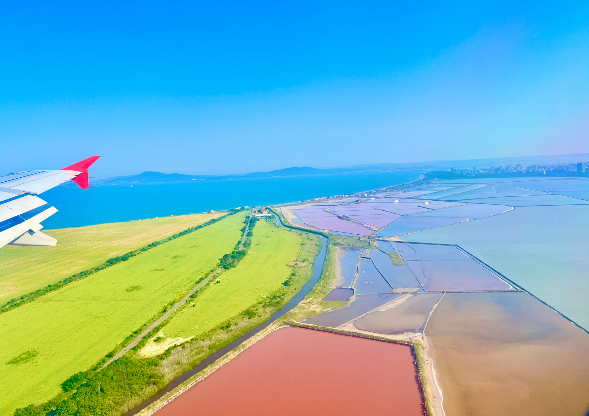 Salt lakes and mud bathspicture from airplane