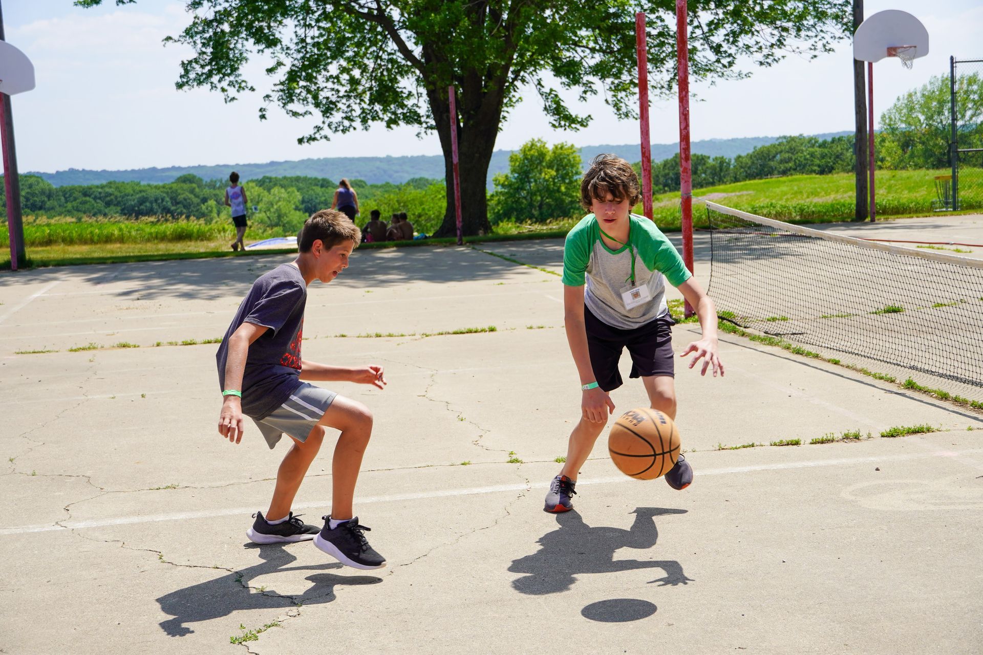 Basketball on our basketball courts.