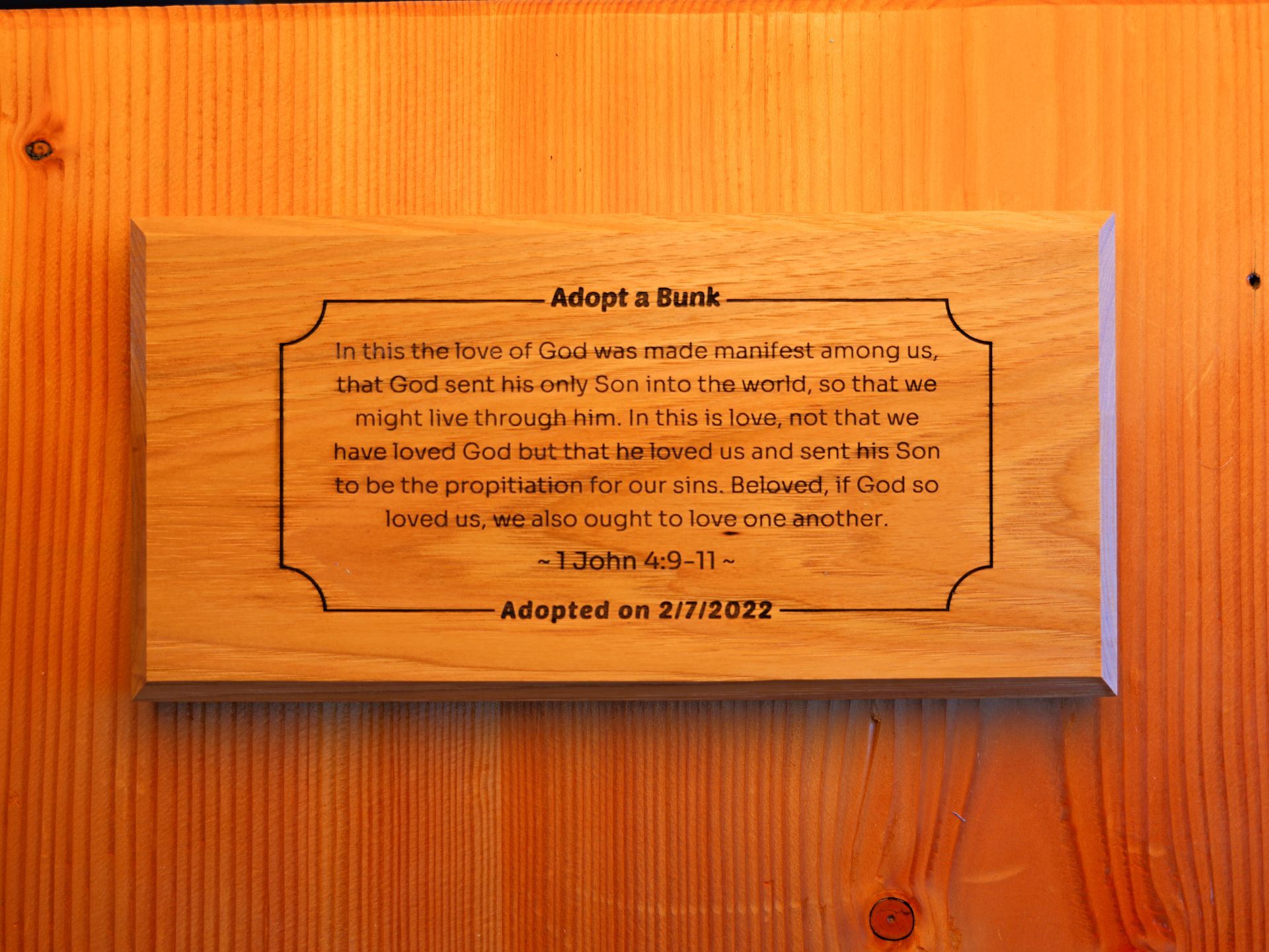 Inspiration Hills Adopt a Bunk