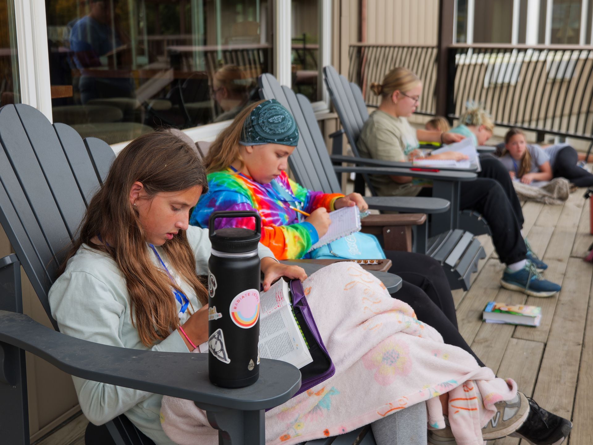 Inspiration Hills Campers Reading Bibles