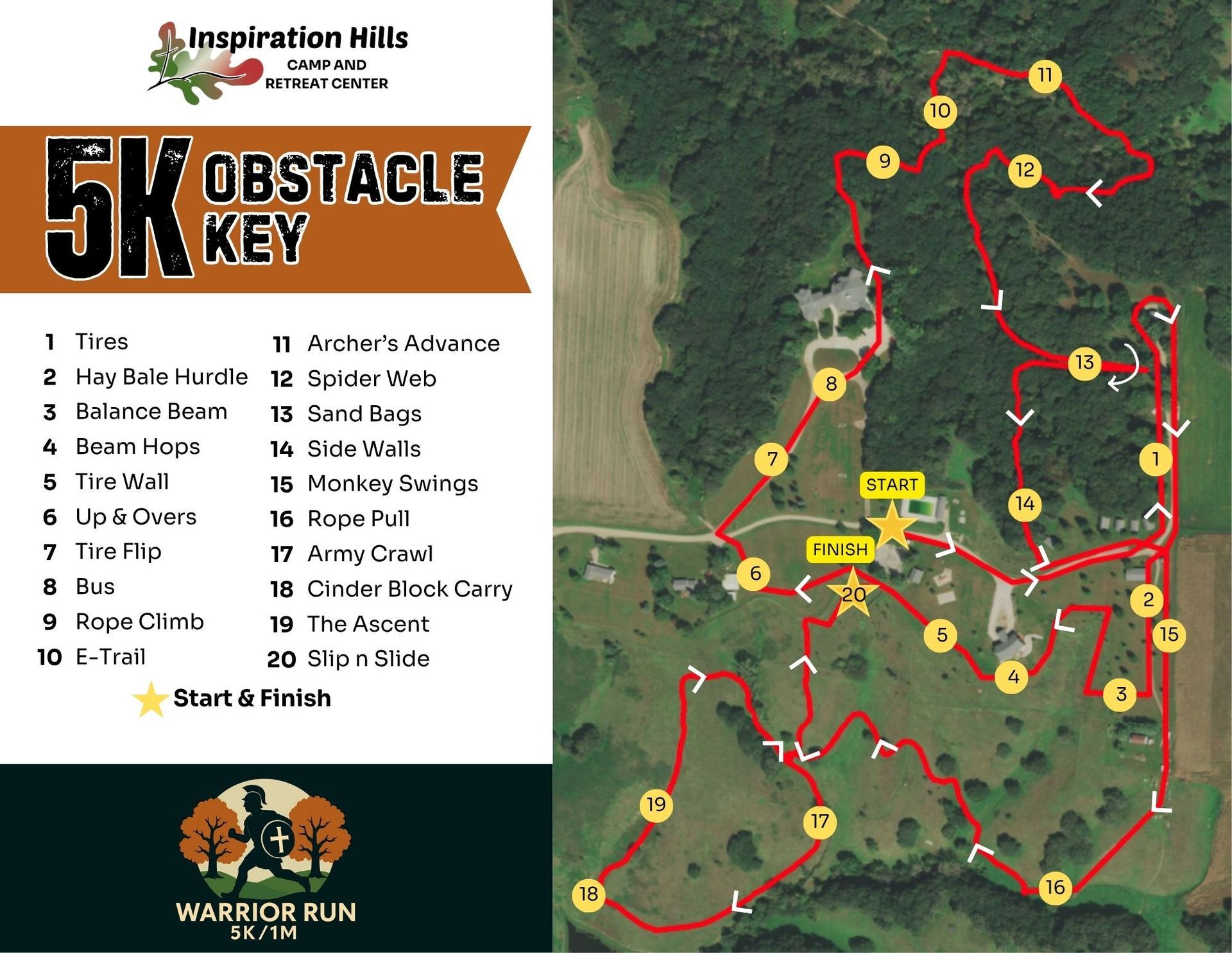 Inspiration Hills 5k Map