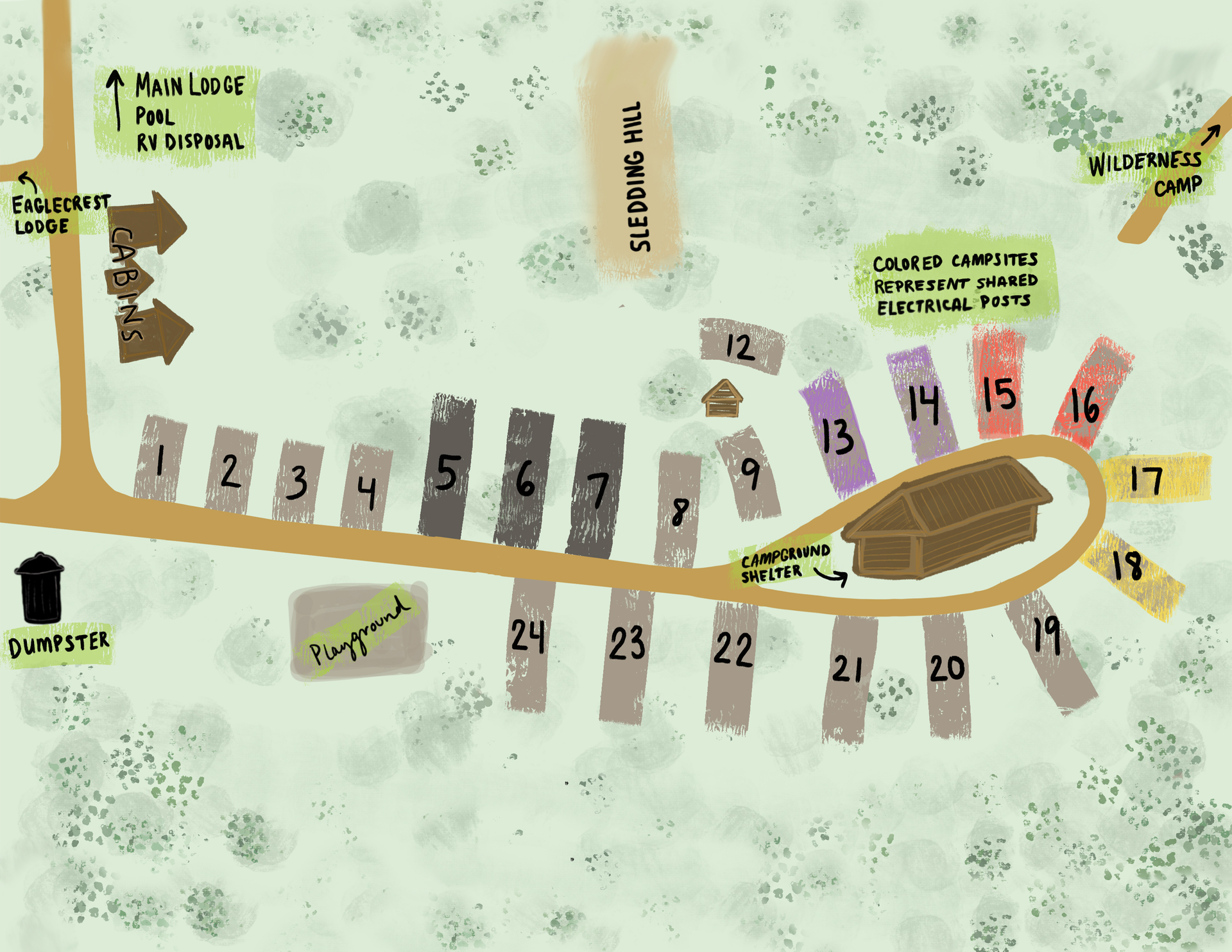 Inspiration Hills Campground Map