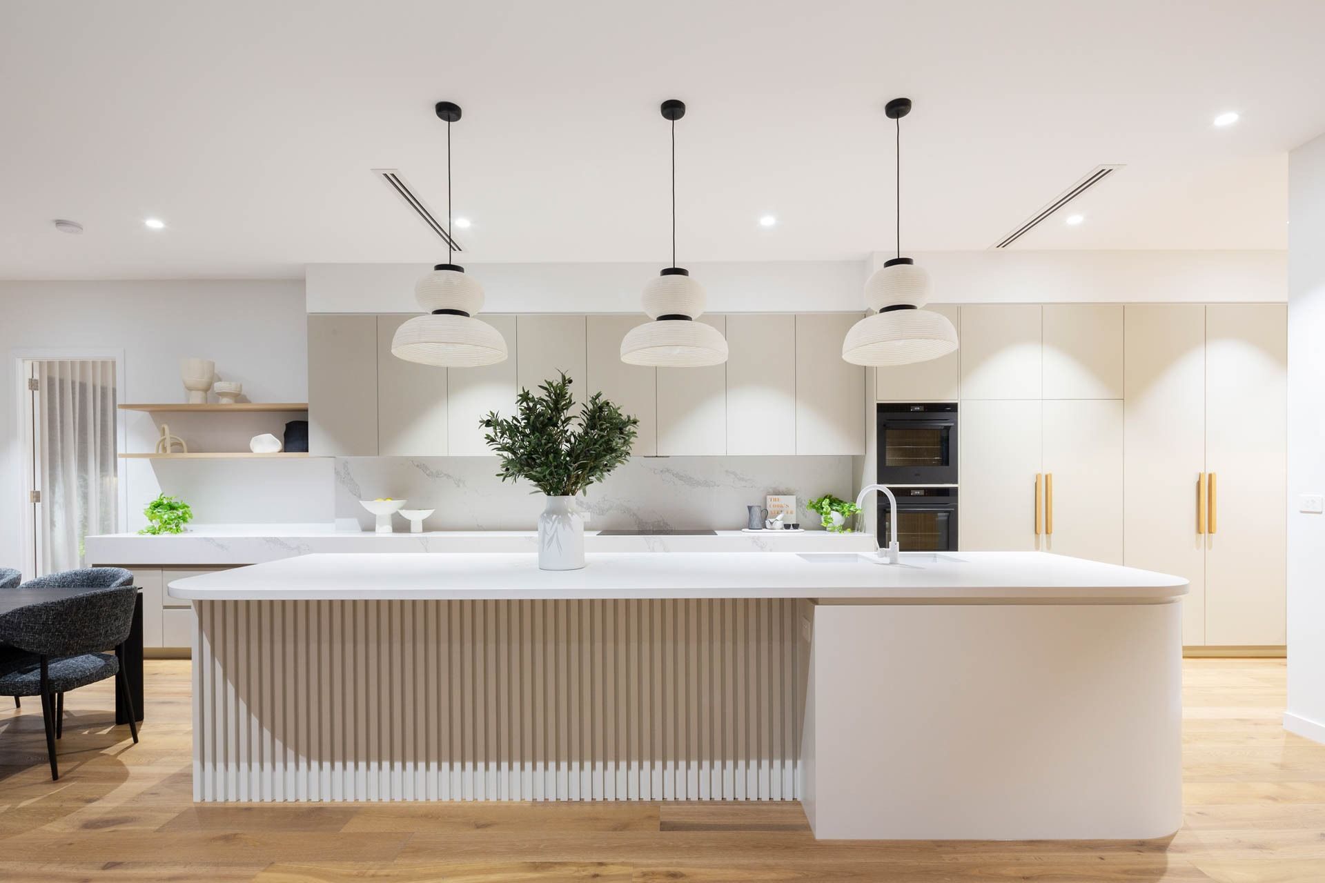 Bright Modern Kitchen with White Island — Complete Property Projects In Phillip, ACT