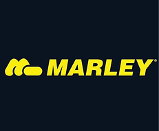 A yellow marley logo on a black background.