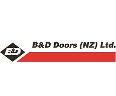 The logo for b & d doors ( nz ) ltd.