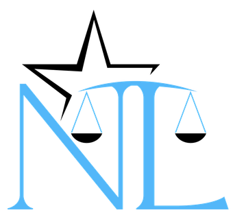 A logo featuring a light blue letter