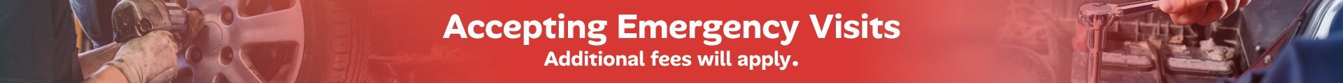 Red banner with white text reading “Accepting Emergency Visits” and a small medical icon.