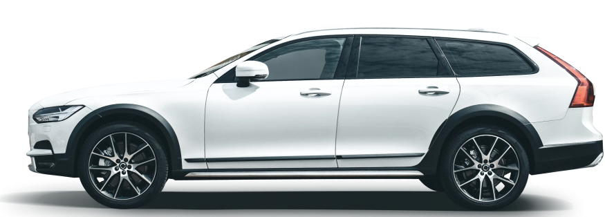 White SUV side view on a white background
