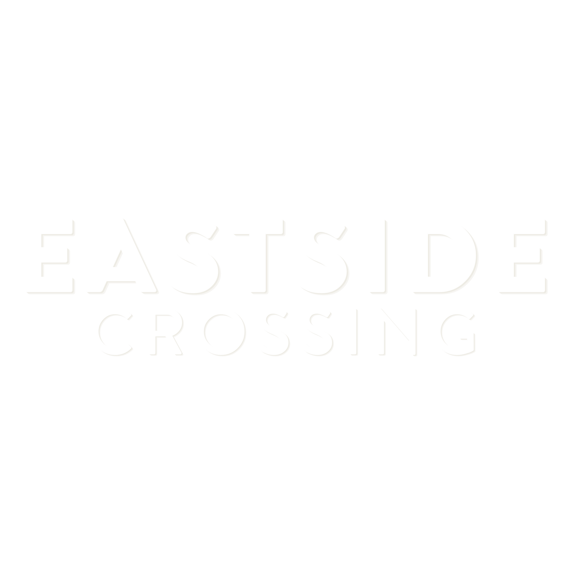 Faint white EASTSIDE CROFTING text logo on a white background