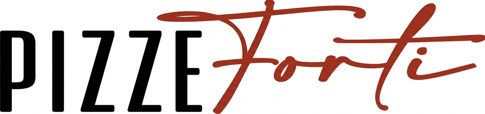 PIZZE Forte logo in black and red with the slogan “Il gusto che incontra il territorio”