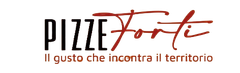 PIZZE Forte logo in black and red with the slogan “Il gusto che incontra il territorio”
