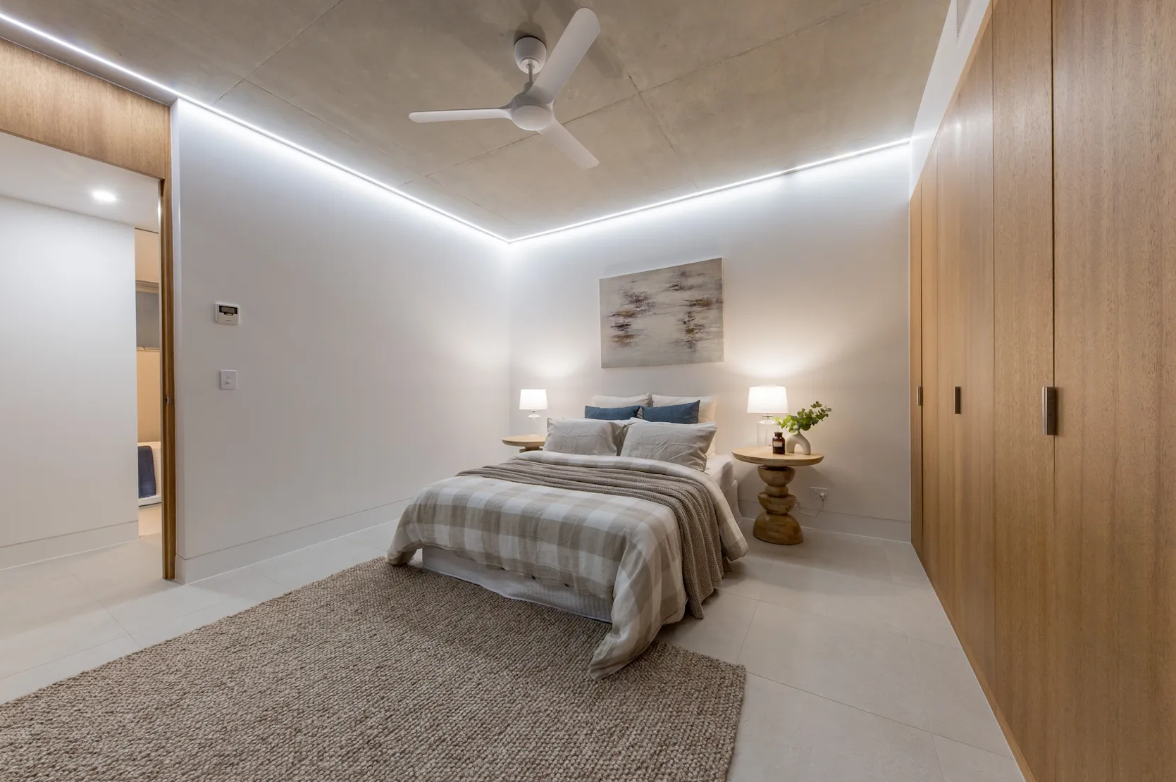 A Well Lit Up Bedroom With Vibrant Lights — Kilowatts & Cool Whitsundays In Strathdickie, QLD
