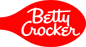 A red betty crocker logo on a white background