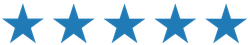 Five blue stars on a white background