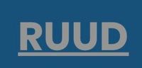 Blue background with white RUUD logo and underline