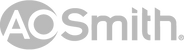 AO Smith logo in gray and white with a circular icon and bold wordmark
