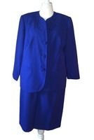 Woman's Le Skirt Suit II PARIS New York Blue 2 Pc 18 W 100% polyester
