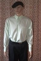 Men's Arrow Green Pinstripe Fitted Dress Shirt 16 1/2