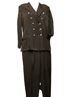 Dress Savvy New York size 18 pin striped suit 2 pc 10 button stretch waist