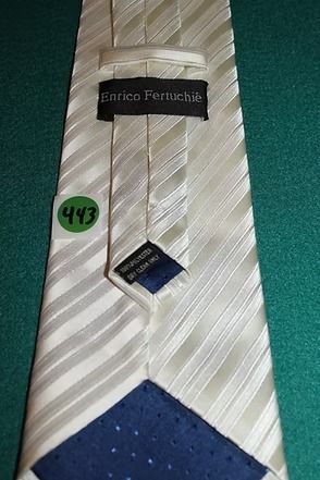 White striped necktie on a dark green background