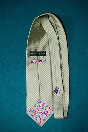 White striped necktie on a blue background