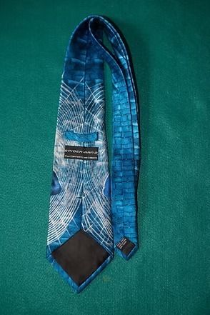 Spider-Man necktie on teal background