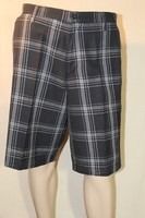 Burnside Black Plaid Flat Front Shorts Pockets Lightweight Men's Size 36