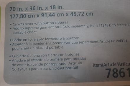 Product label showing a glass shower door in a beige frame with item number 78619.