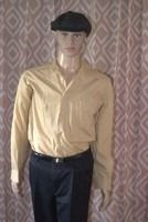ARROW Fitted Wrinkle free Men's Dress Shirt Bangledesh 18 1/2-34/35 Large Yellow
