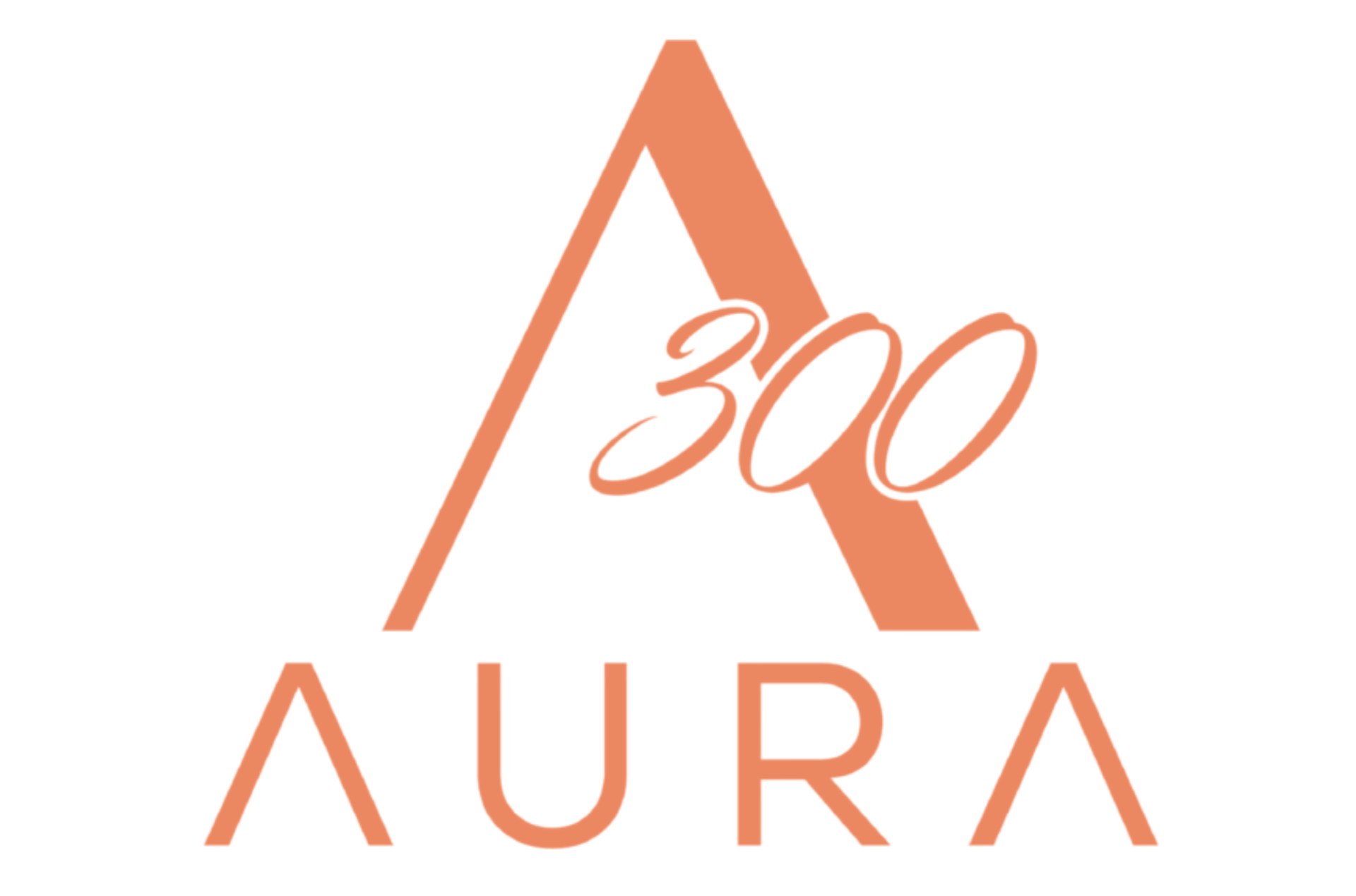Orange “300 AURA” logo with stylized A and script text