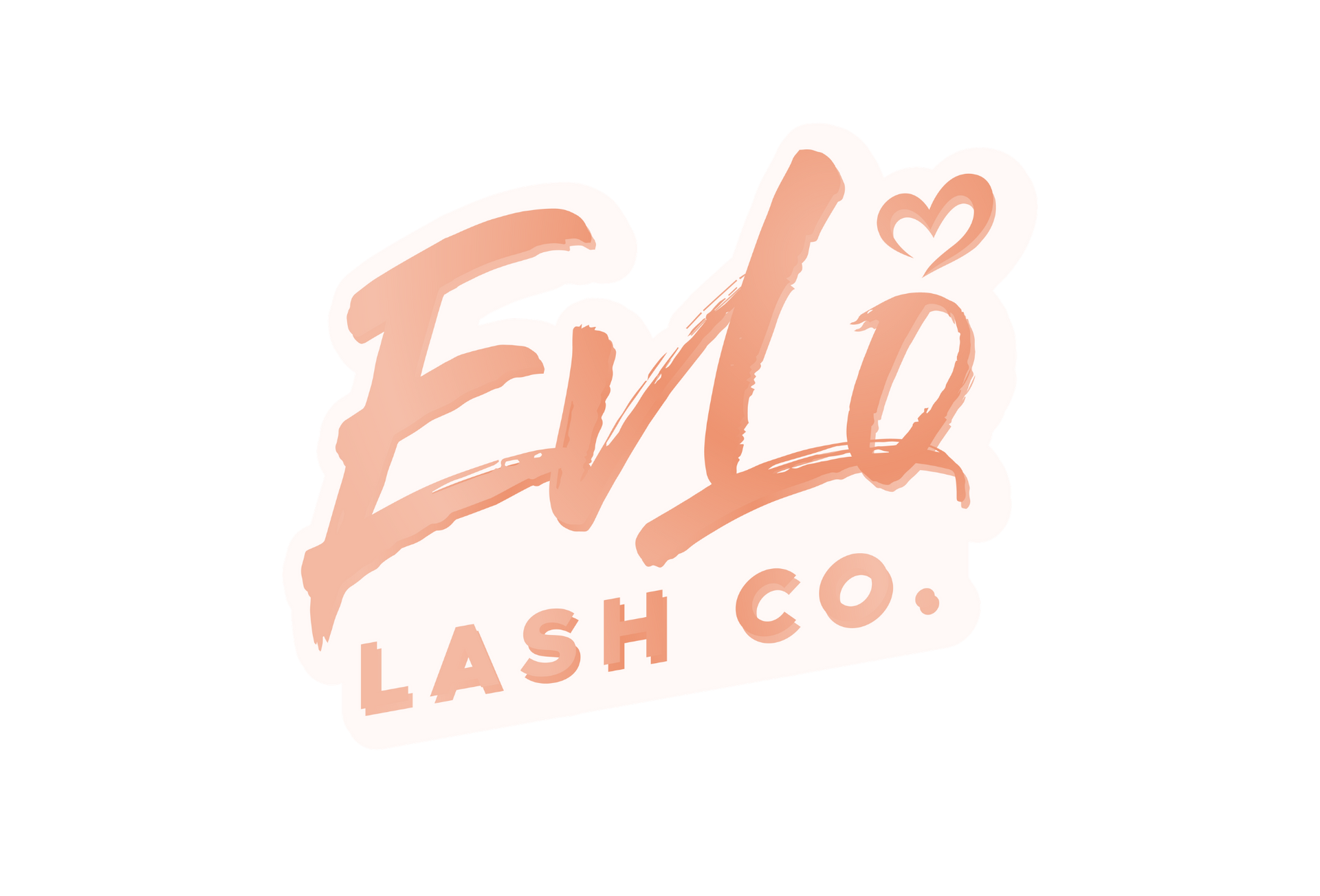 A peach-colored logo reading