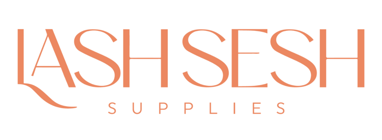 Peach Lash Sesh Supplies logo with stylized text on a light background