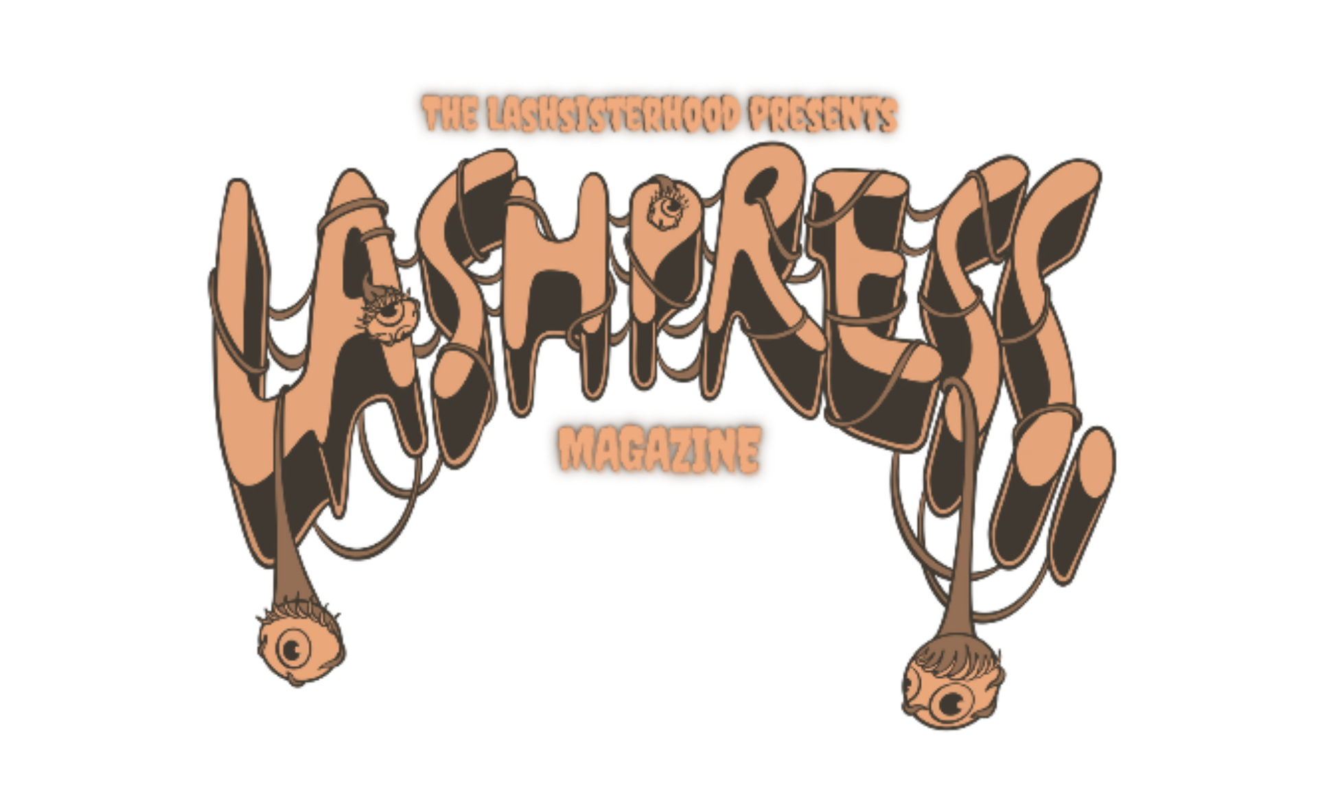 Stylized brown-and-black logo reading “LA SHORESS” with “magazine” beneath on a white background